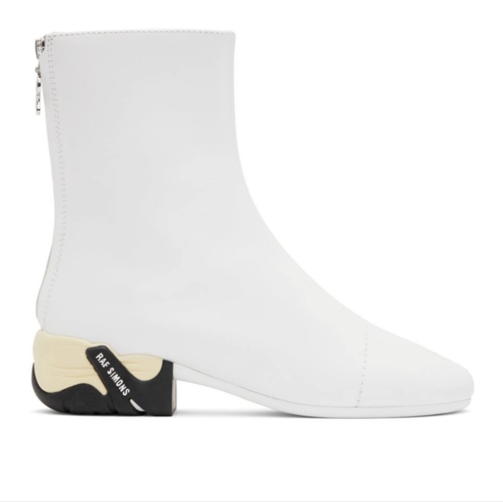 Nib leather raf simons White Solaris ankle Boots - Picture 4 of 6